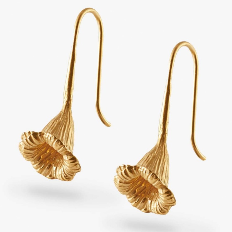 Elegant Flower Hanging Earrings, Minimalist Design